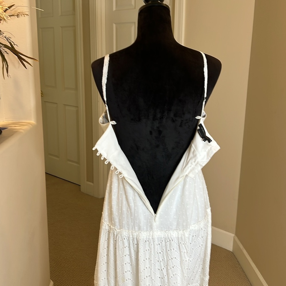 BCBGMAXAZRIA White Eyelet Boho Maxi Dress - Picture 10 of 13